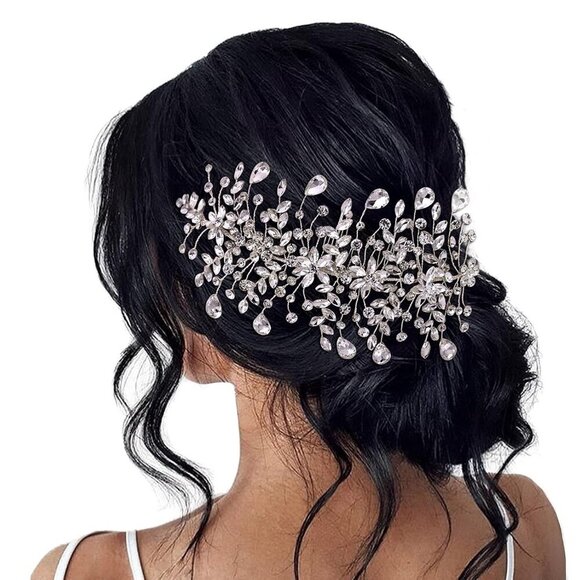 Wedding Tiara Bridal Hair Piece Silver Rhinestone Headband for Ladies main image 6